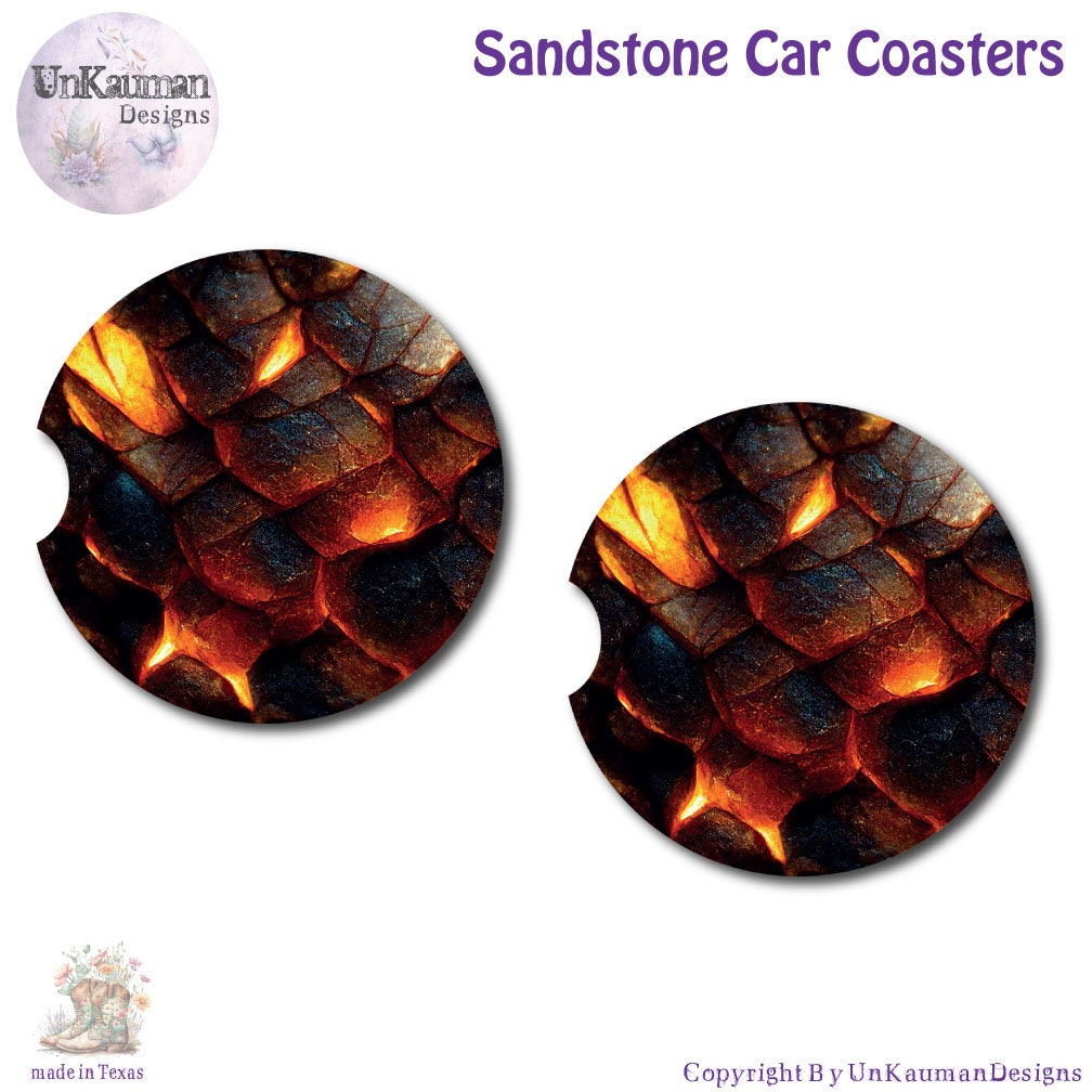 Dragon Scales Car Coasters | Set of Two | 6 Designs