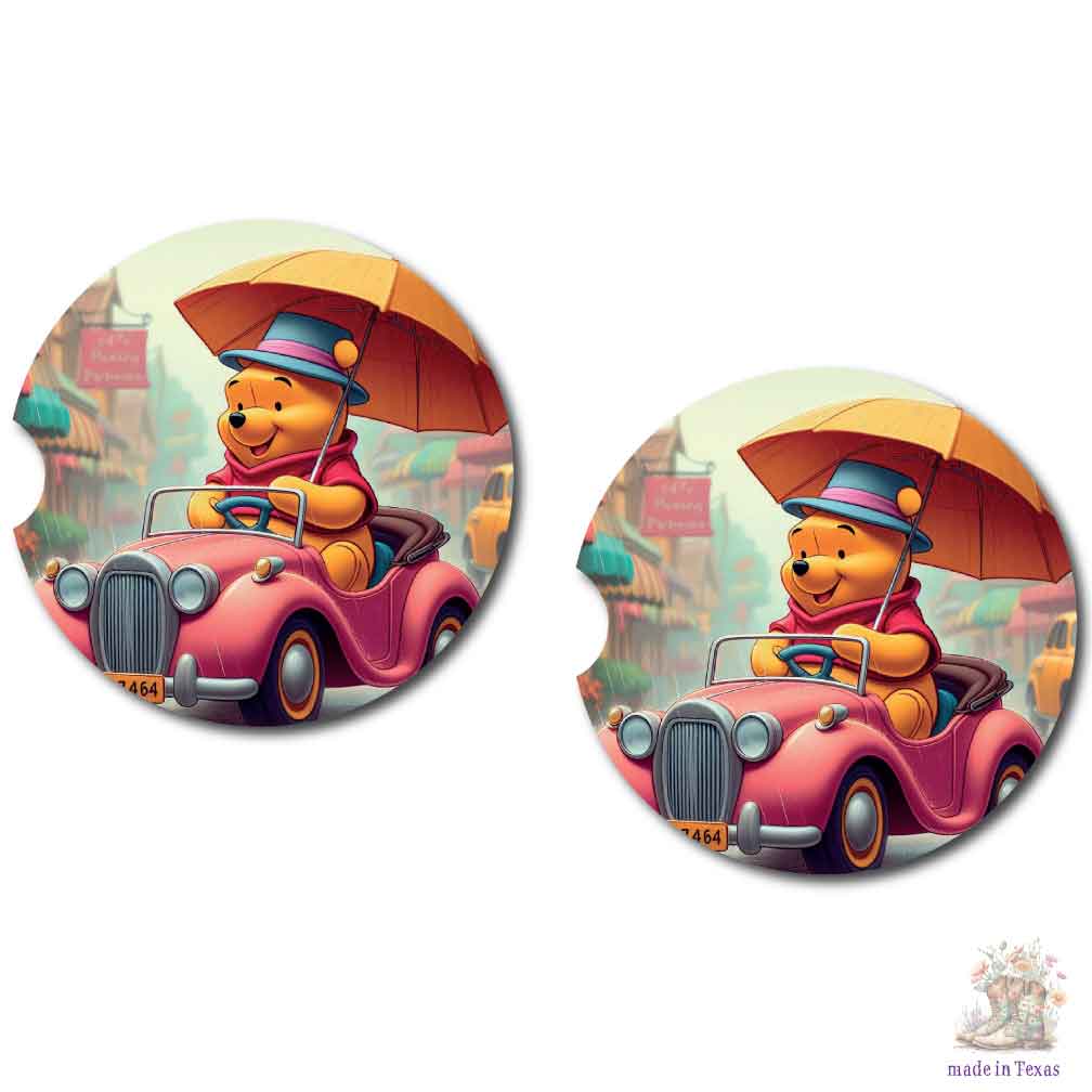 Pooh Car Coasters | Set of Two