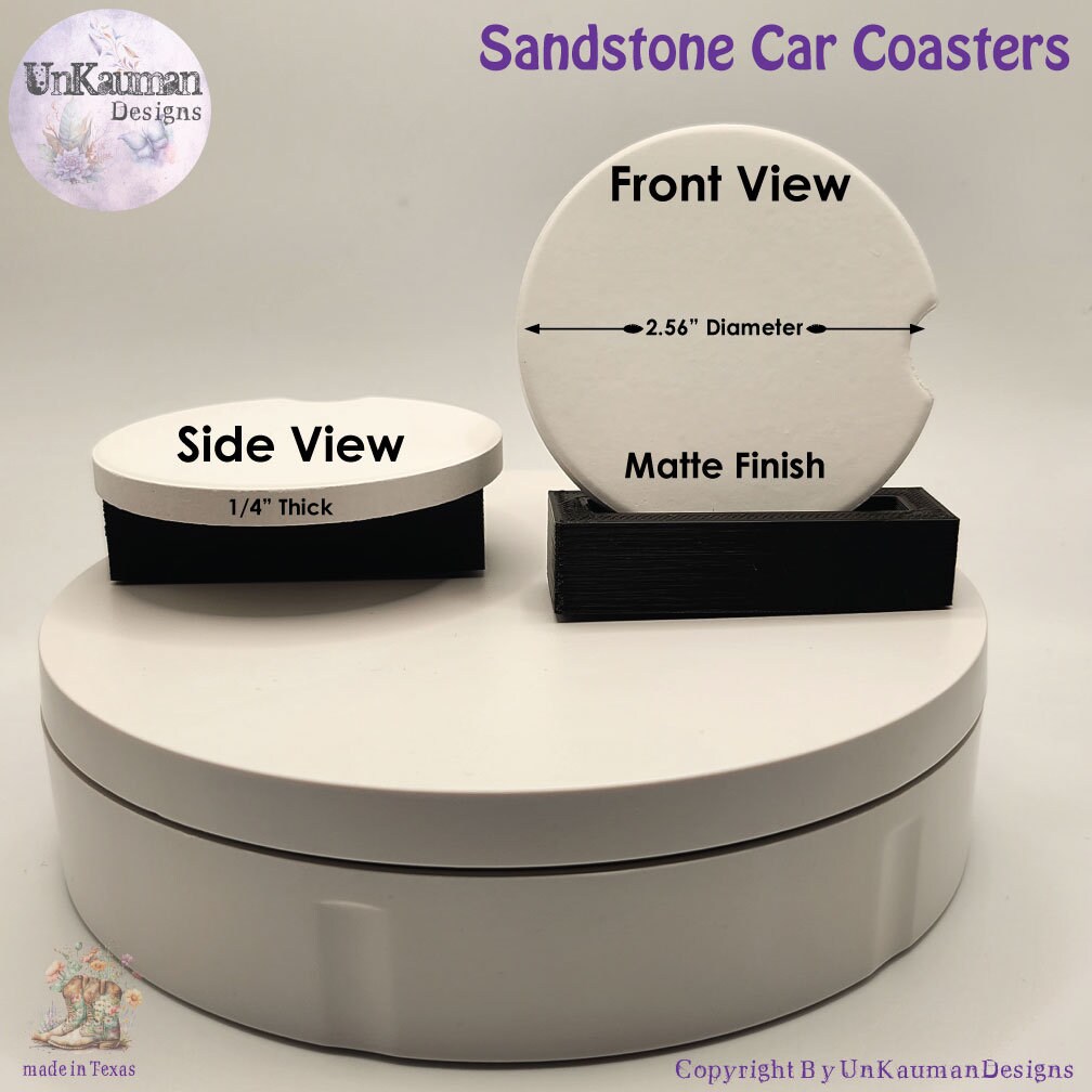 Green Girl with Attitude Car Cup Coasters w/Optional Personalization