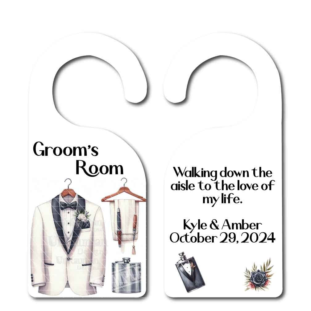 Groom's Room Door Knob Decor | 4 Tuxedos