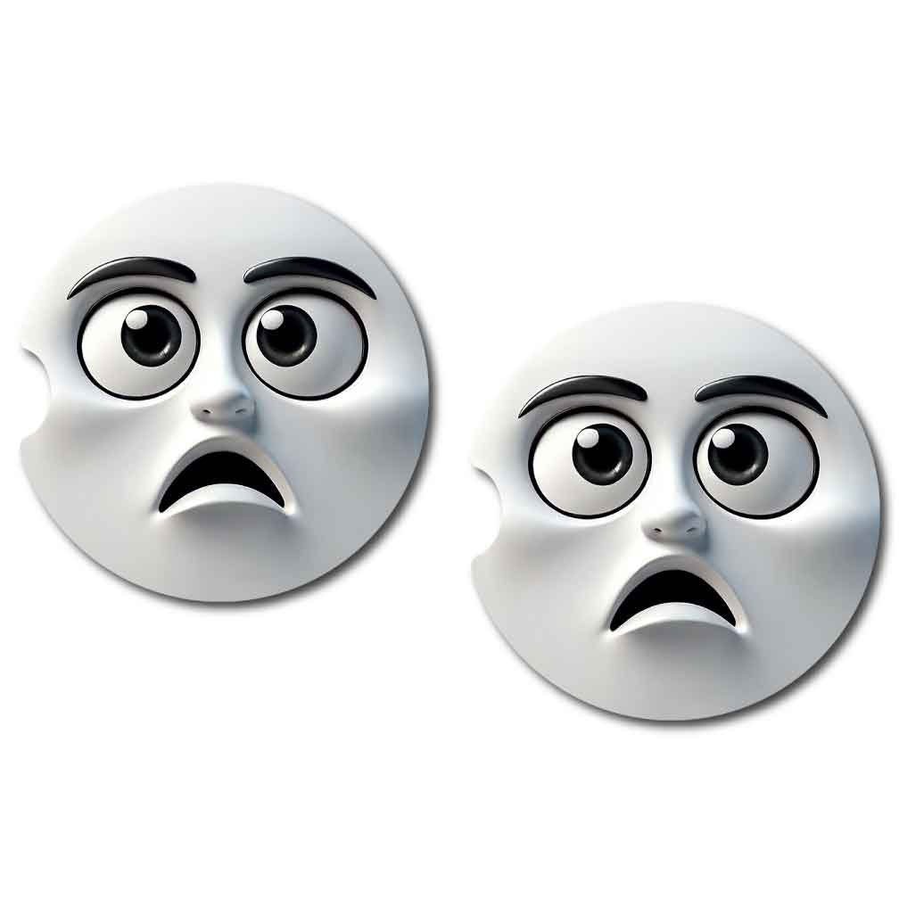 3D Faces Car Coasters | 8 Designs | Set of Two