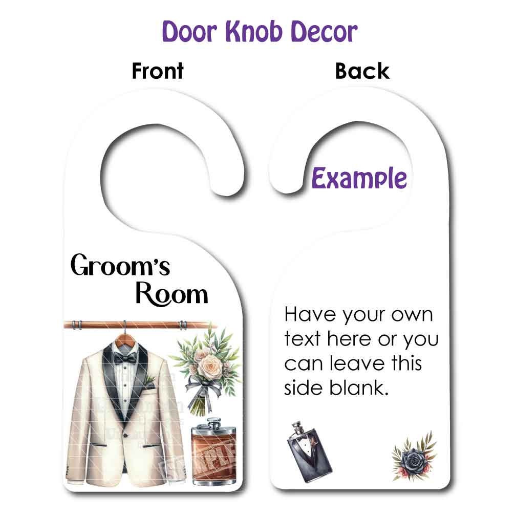 Groom's Room Door Knob Decor | 4 Tuxedos