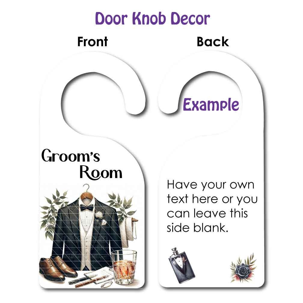 Groom's Room Door Knob Decor | 4 Tuxedos