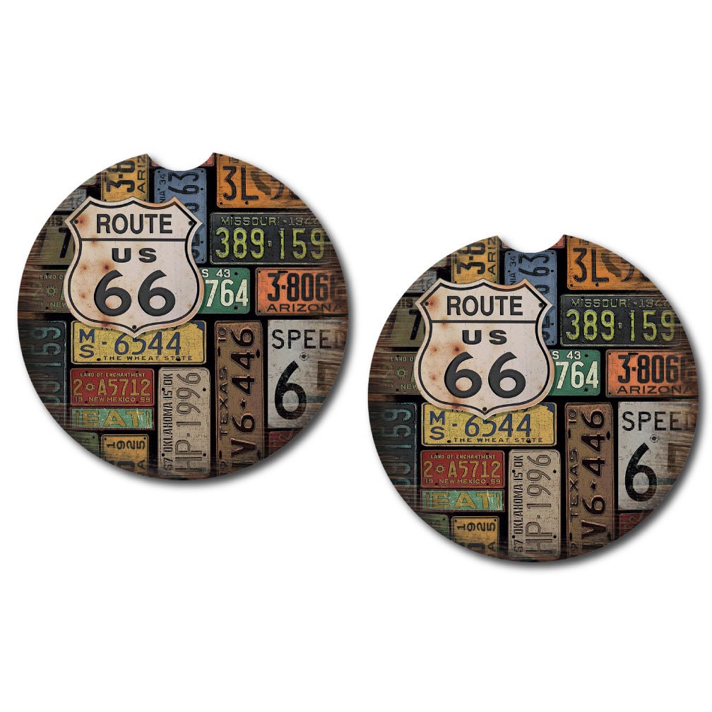 Route 66 Car Coasters | 5 Designs | Set of Two