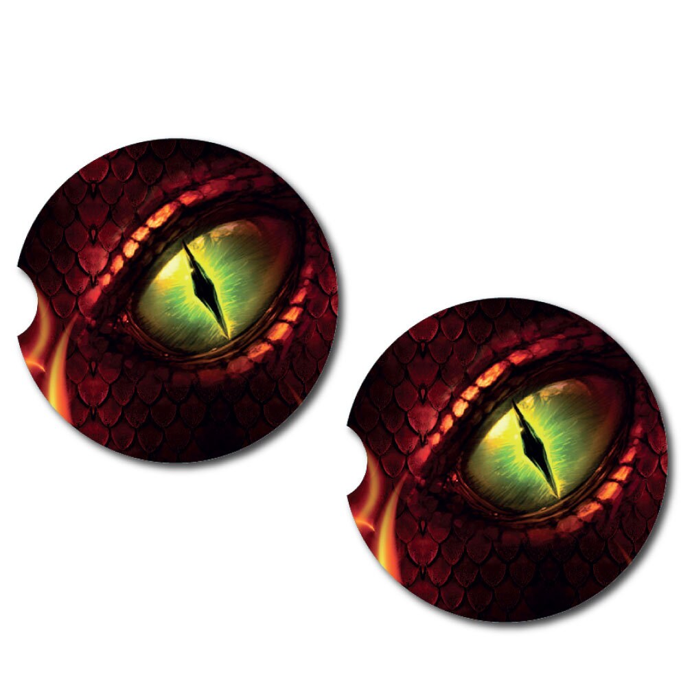 Dragon Eyes Car Coasters | 4 Colors | Set of Two