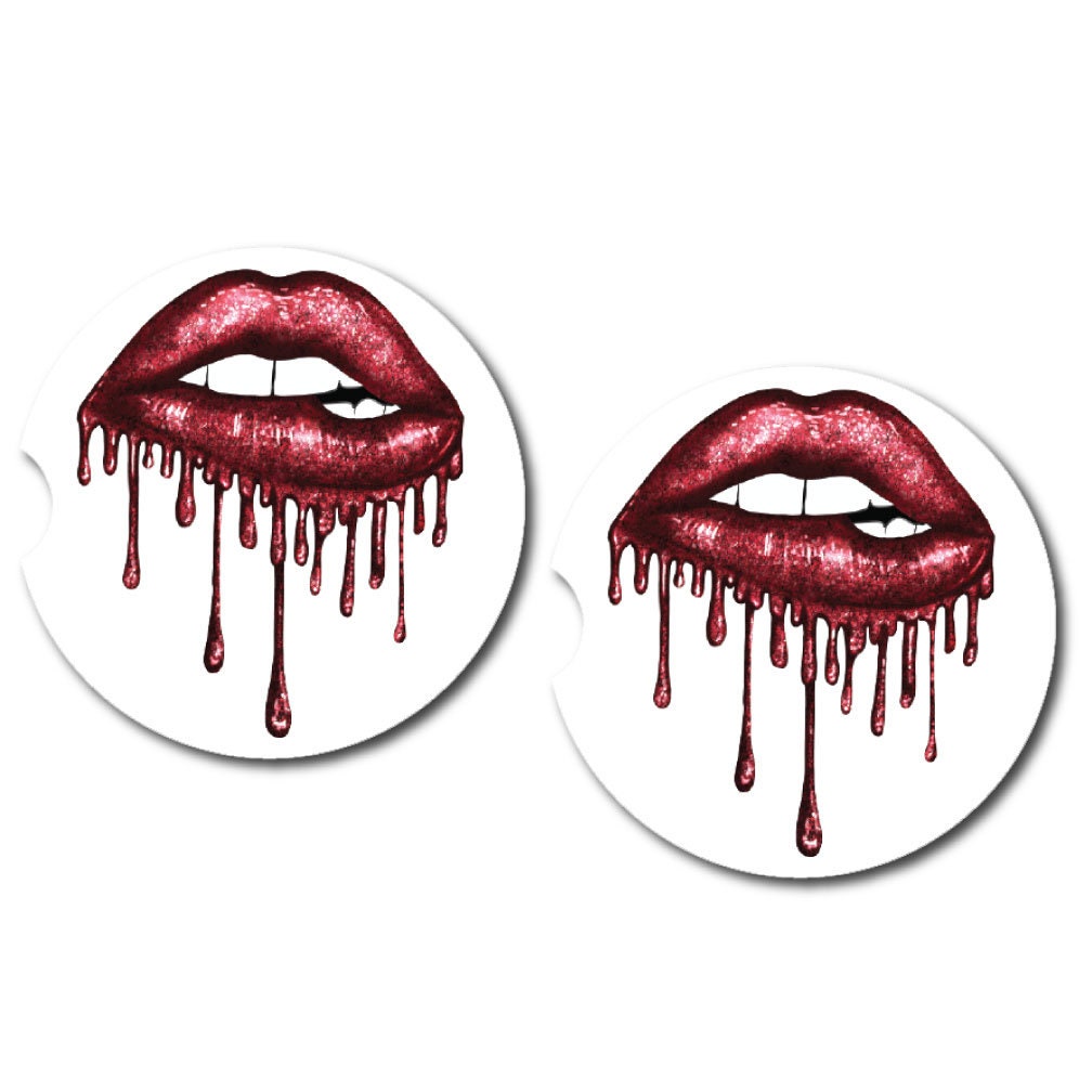 Lips Car Cup Coasters | 6 Colors | Set of Two