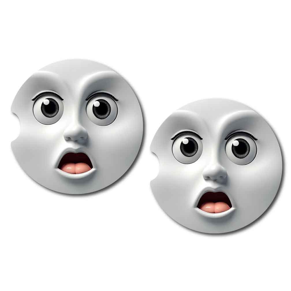 3D Faces Car Coasters | 8 Designs | Set of Two