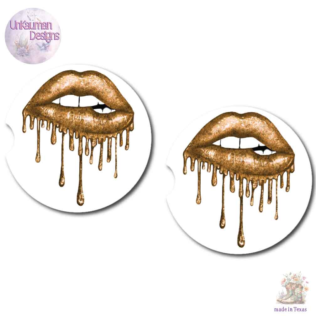 Lips Car Cup Coasters | 6 Colors | Set of Two