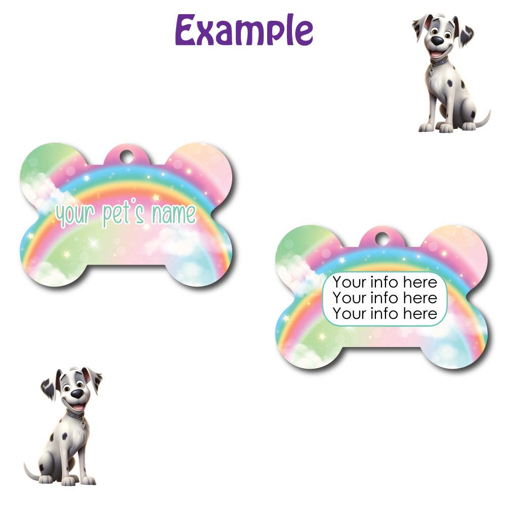 Personalized Pet I.D. Tag Rainbow |Two Sided Tag #RB2