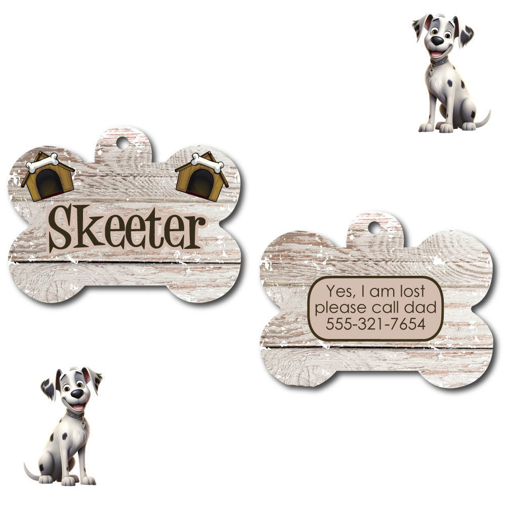 Personalized Pet I.D. Tag Dog House | Two Sided Tag