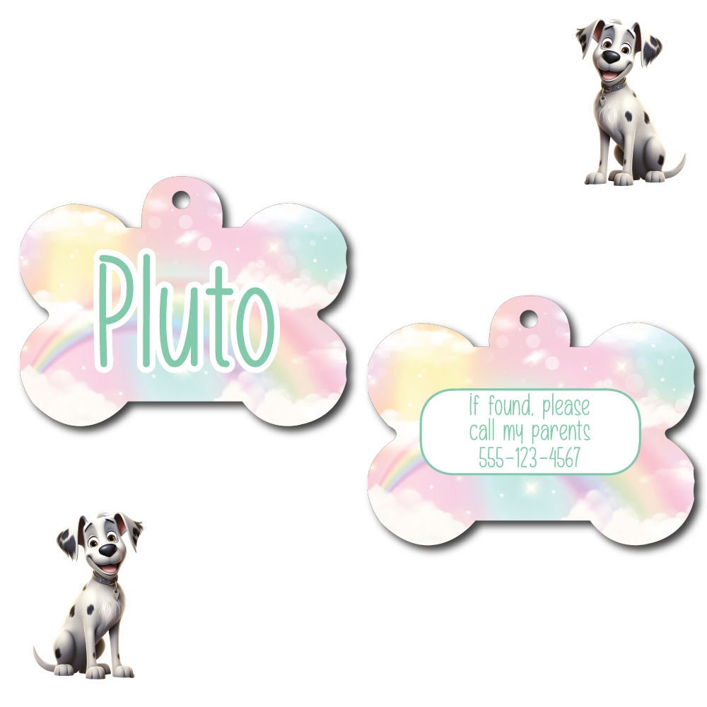 Personalized Pet I.D. Tag Rainbow | Two Sided Tag #RB4