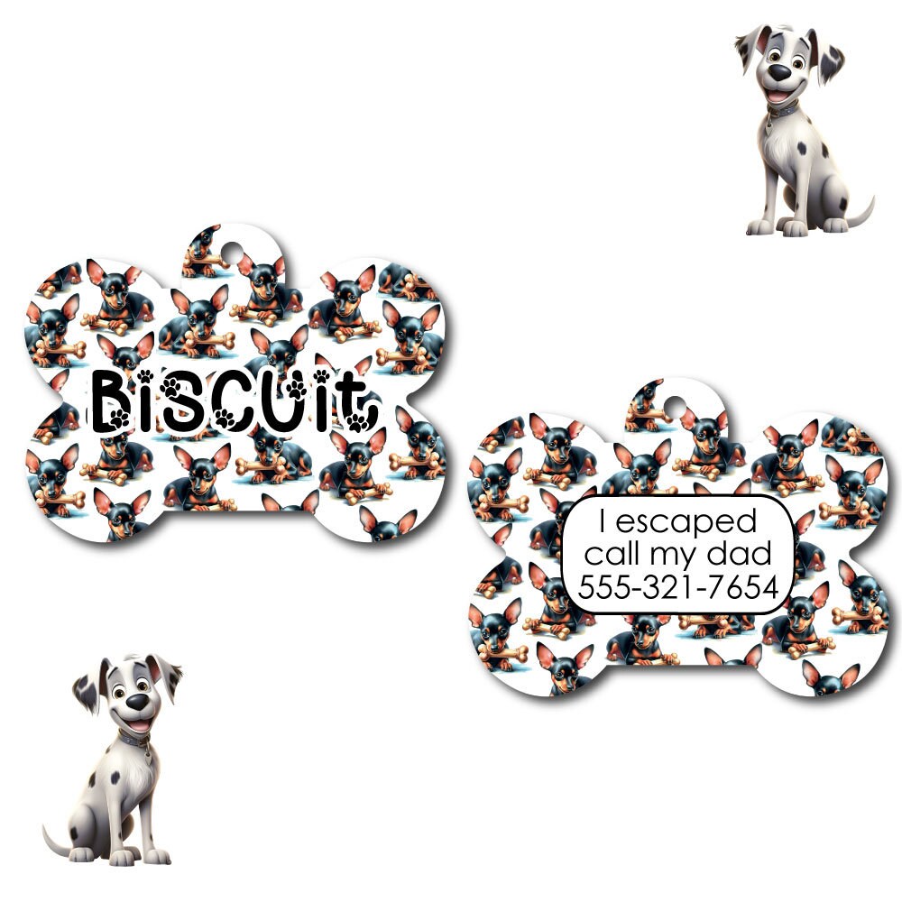 Personalized Pet I.D. Tag MinPin | Two Sided Tag