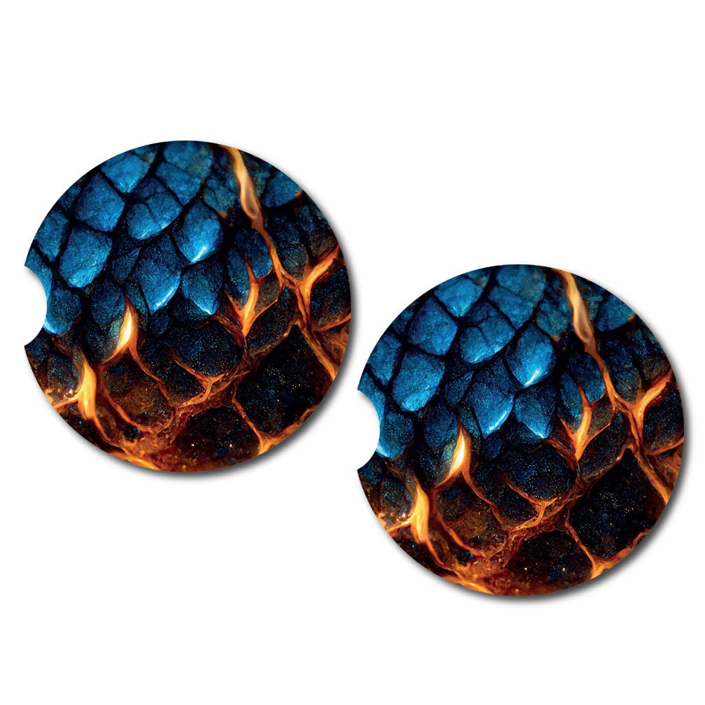 Dragon Scales Car Coasters | Set of Two | 6 Designs