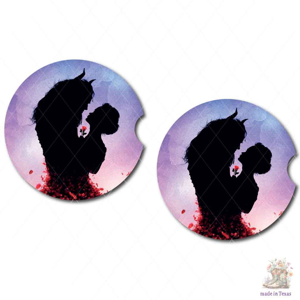 Beauty and The Beast Live Car Coasters | Set of Two