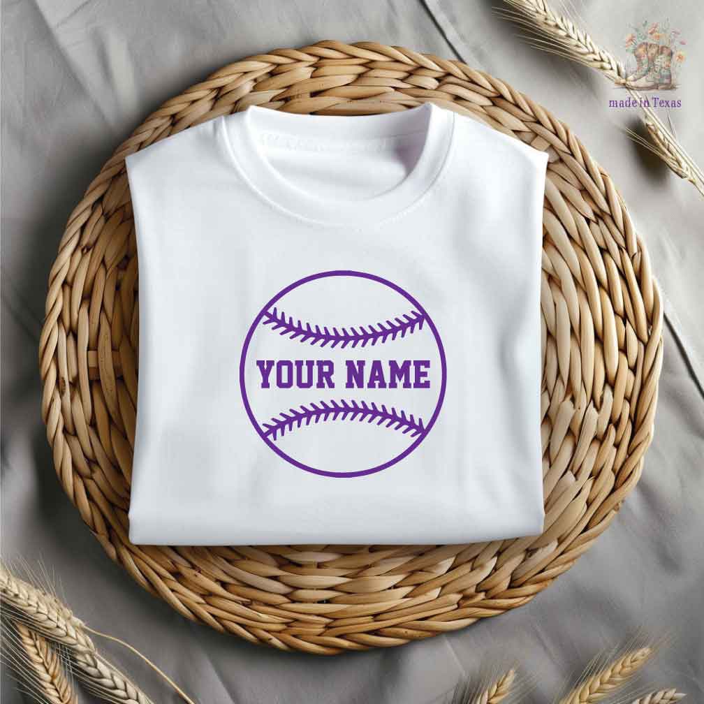 Personalized Basetball Sports Solid or Outline Design Iron On Vinyl Decals