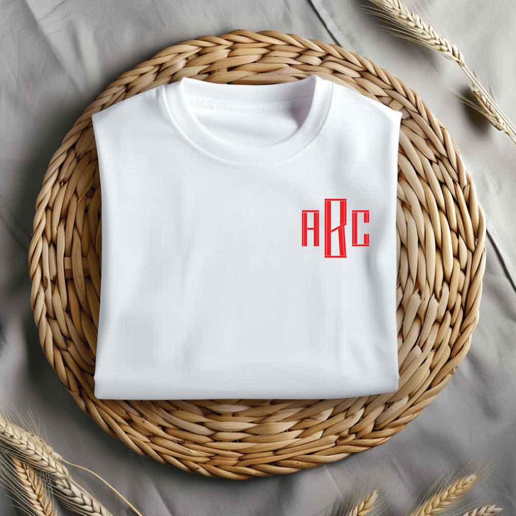 3 Block Letter Monogram Iron On Vinyl Decal