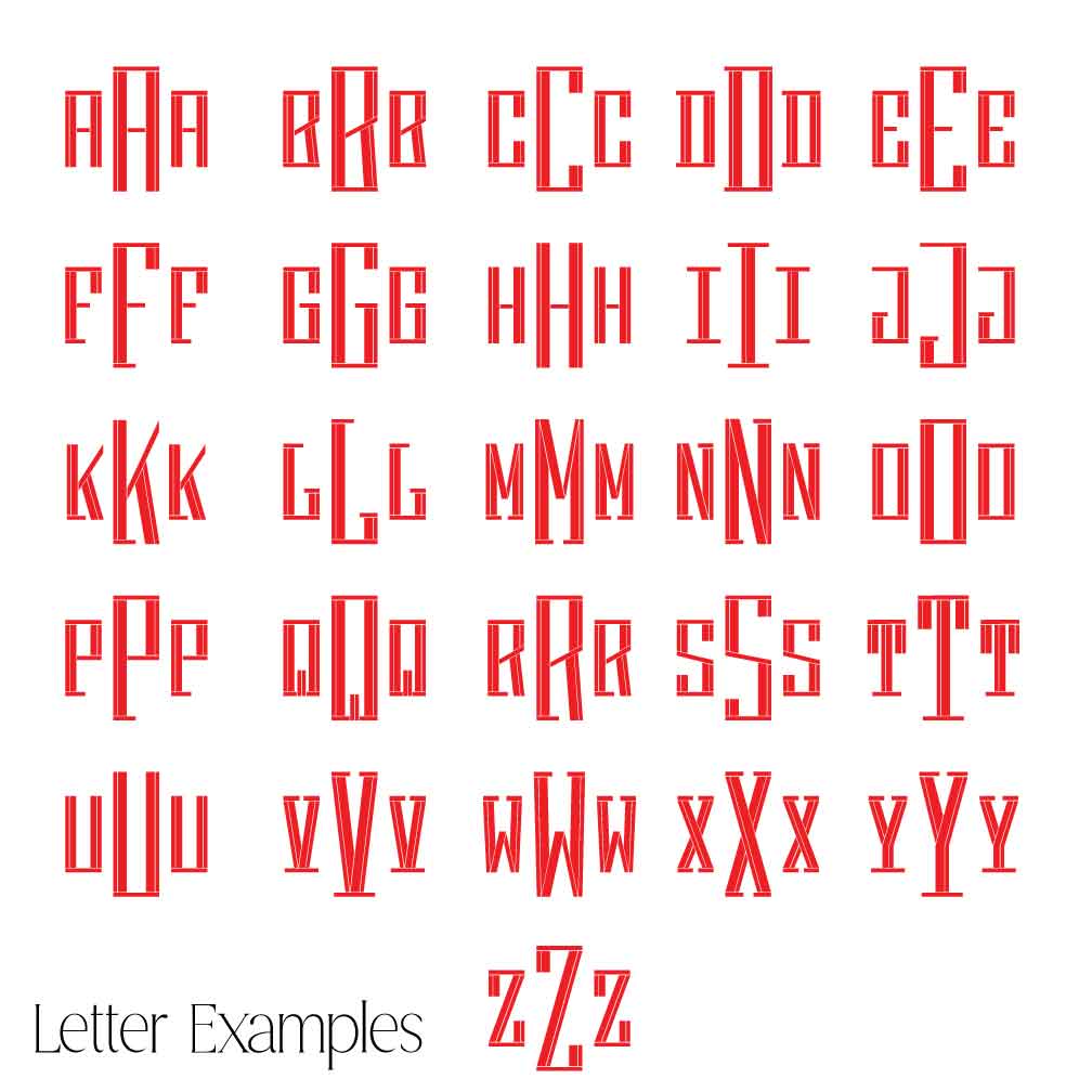 3 Block Letter Monogram Iron On Vinyl Decal