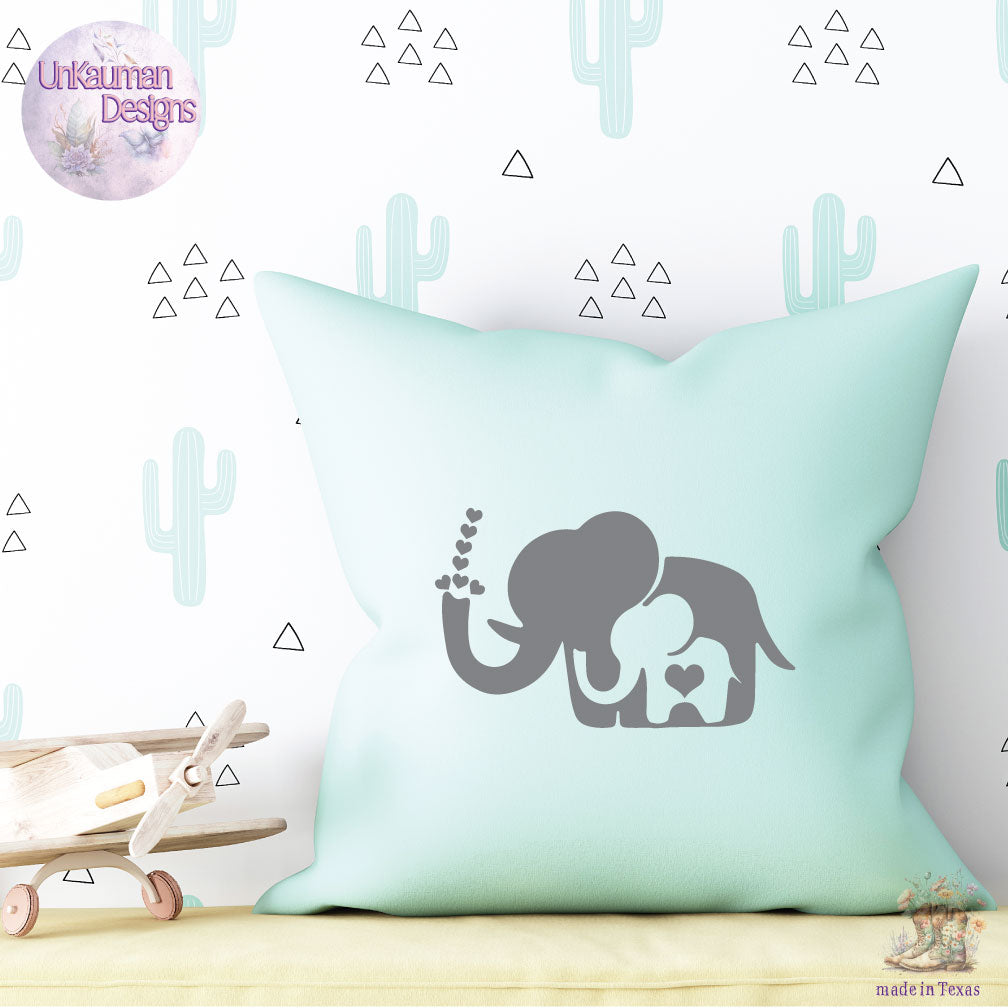 Mother and Baby Elephant Love Iron On Vinyl Decal for Clothing
