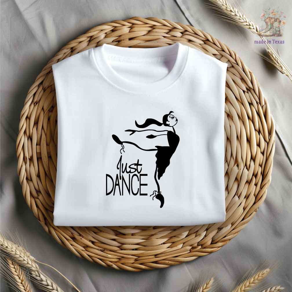 Just Dance Iron On Vinyl Decal for Clothing, Tote Bag, T-Shirt, Backpack