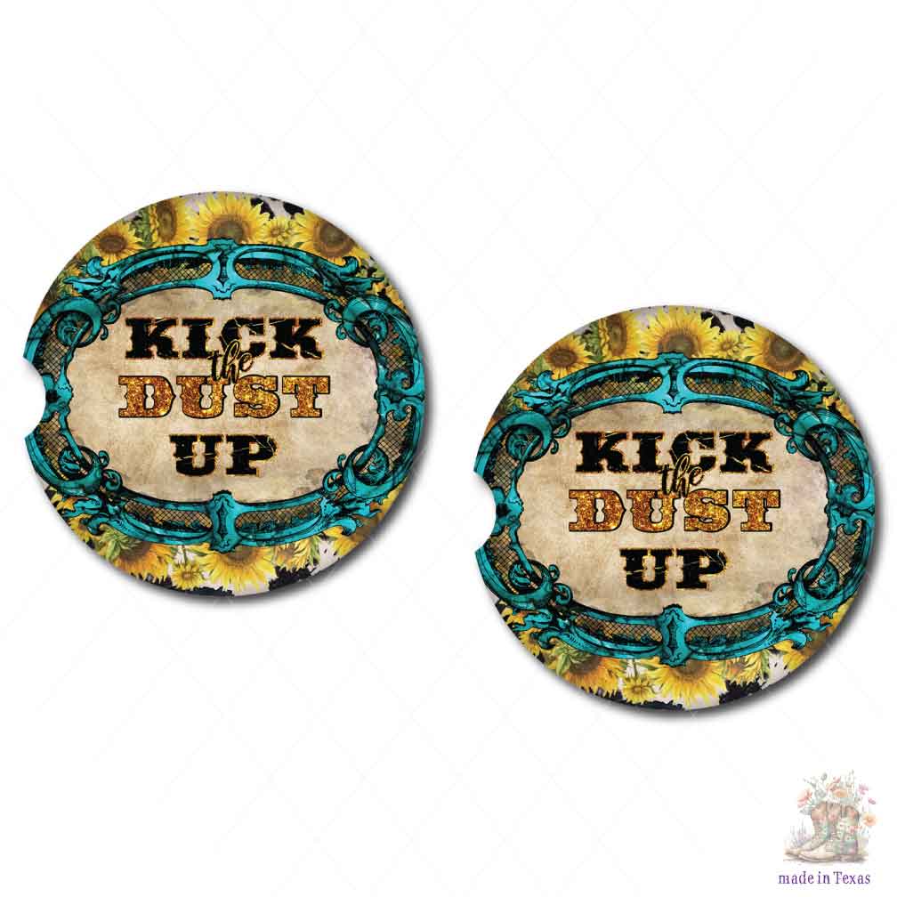 Kick the Dust Up Car Coasters | Set of Two