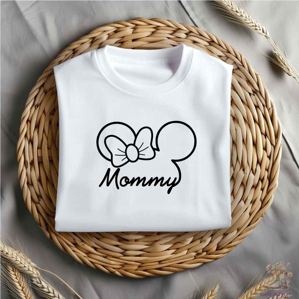 Personalized Mickey Ears w/Bow Iron On Vinyl Decals
