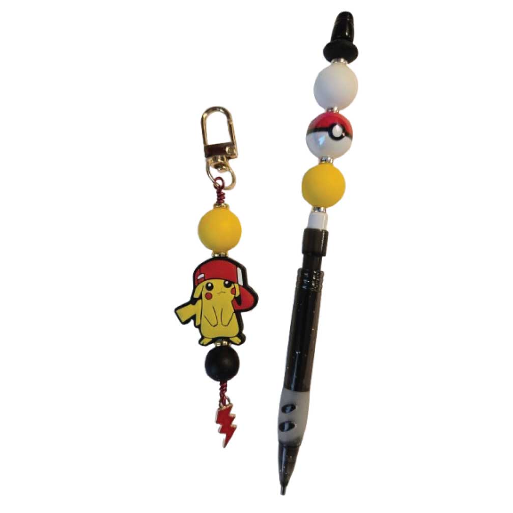 Zipper Pull Bag Charm with Pen and/or Pencil