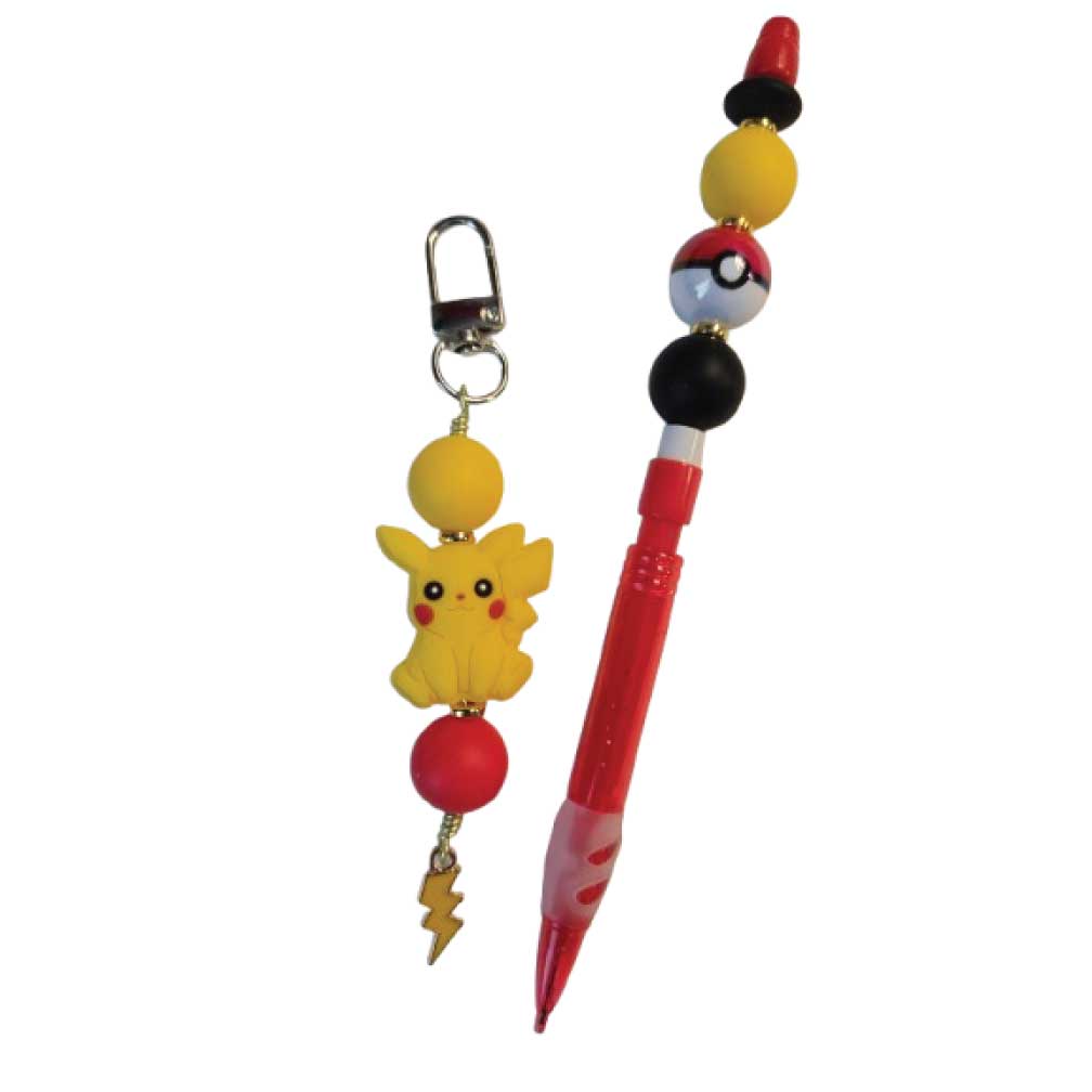 Zipper Pull Bag Charm with Pen and/or Pencil