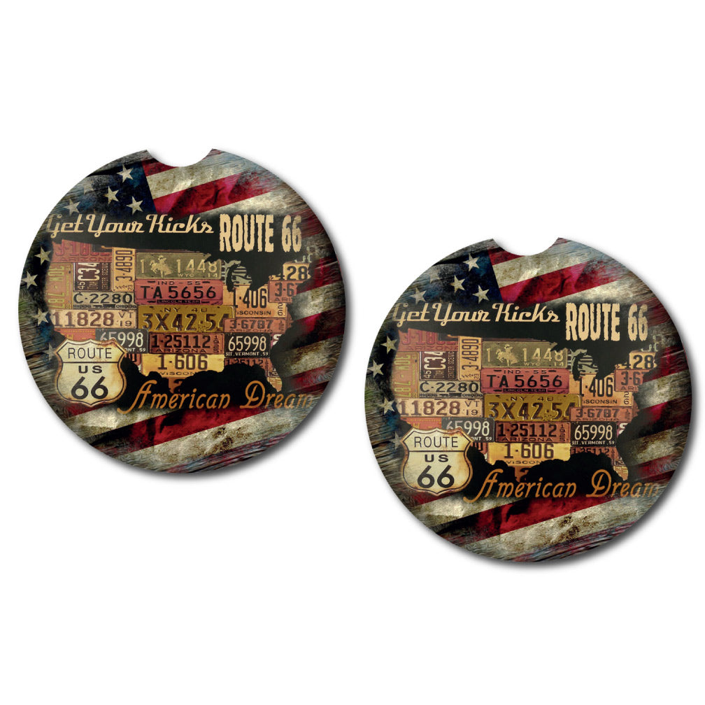 Route 66 Car Coasters | 5 Designs | Set of Two