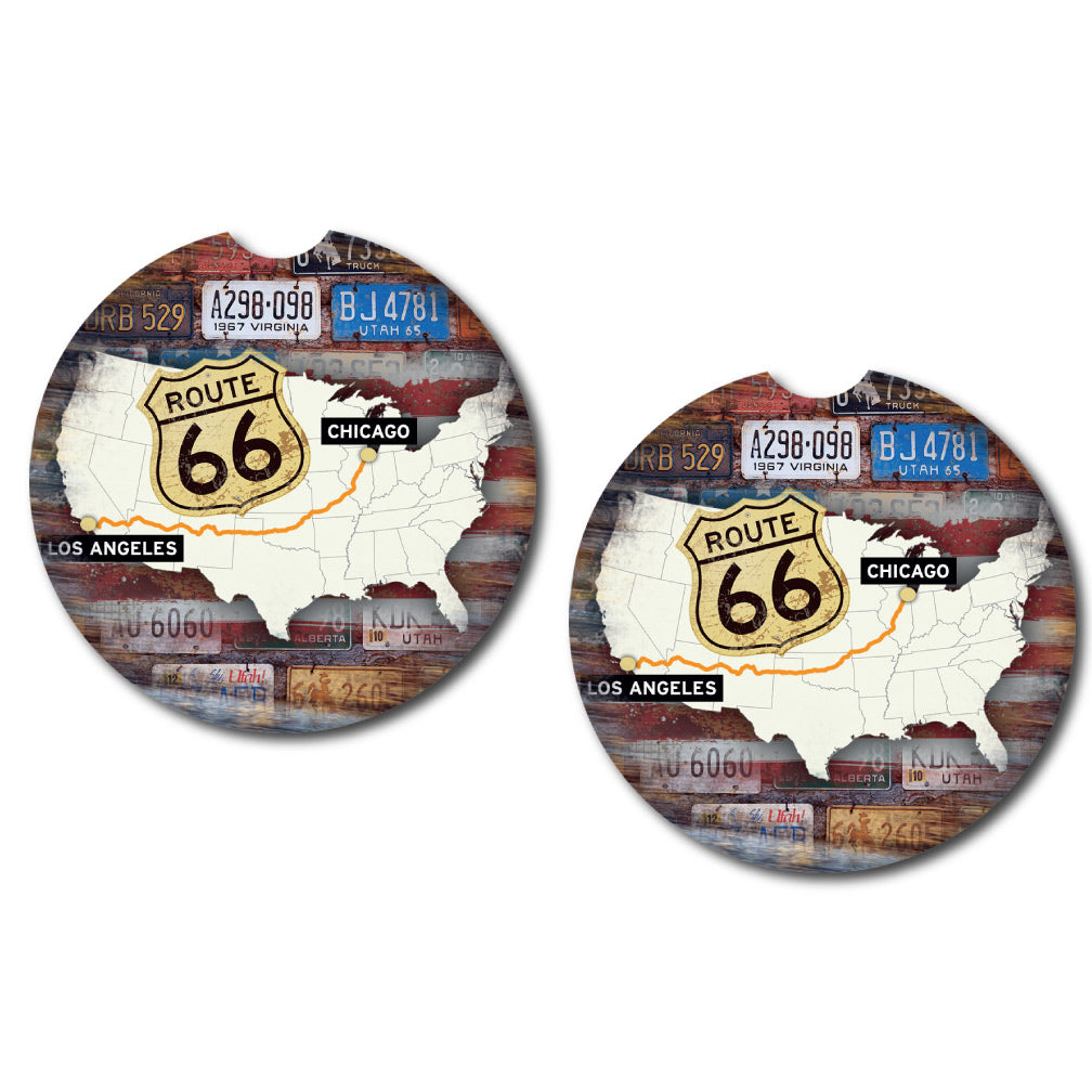 Route 66 Car Coasters | 5 Designs | Set of Two