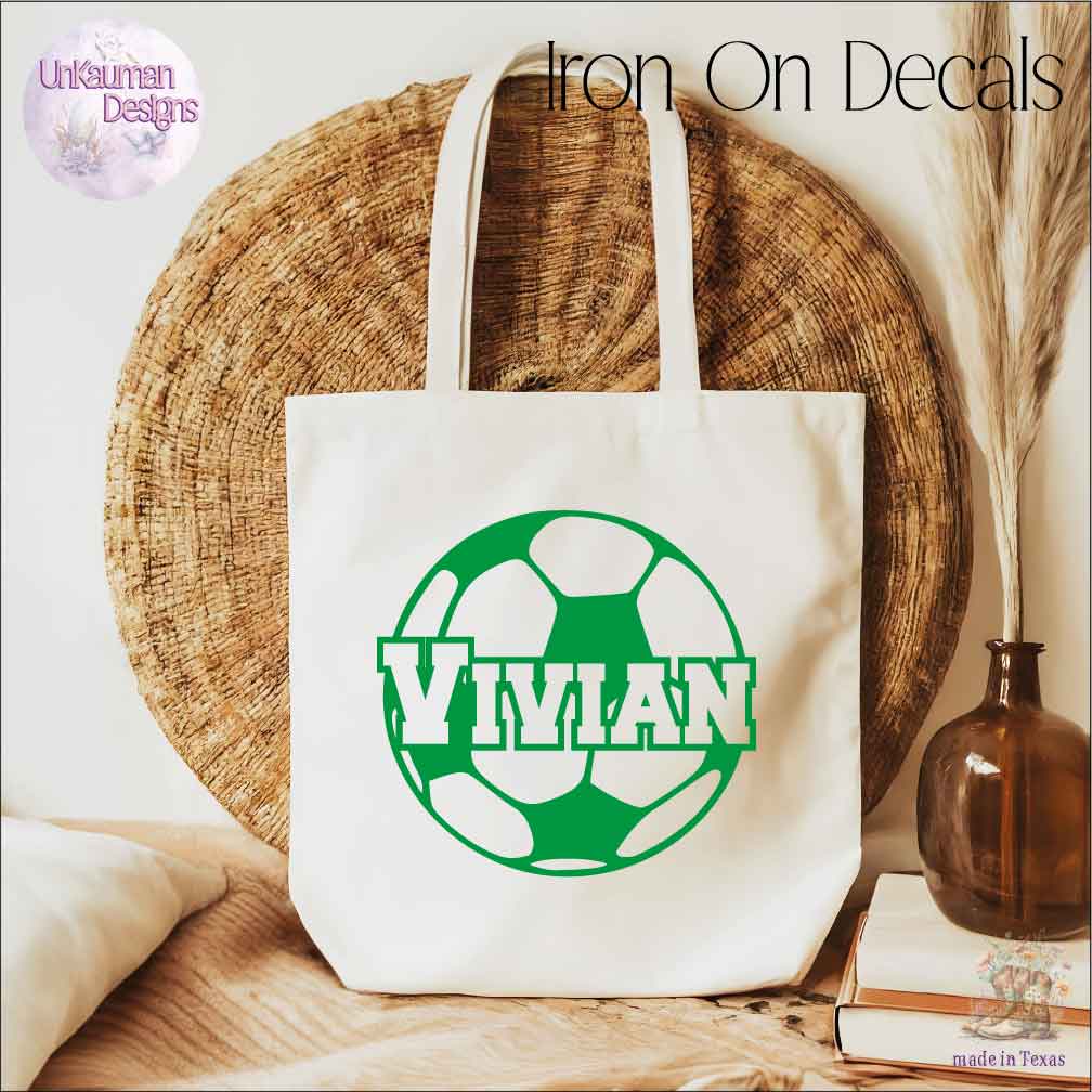 Personalized Soccerball Sports Iron On Vinyl Decals