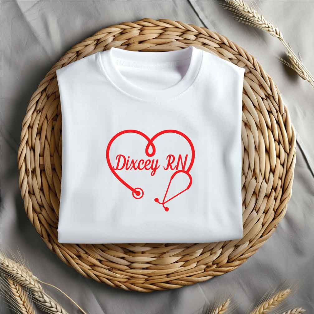 Nurses Personalized Stethoscope Iron On Vinyl Decal #NSD