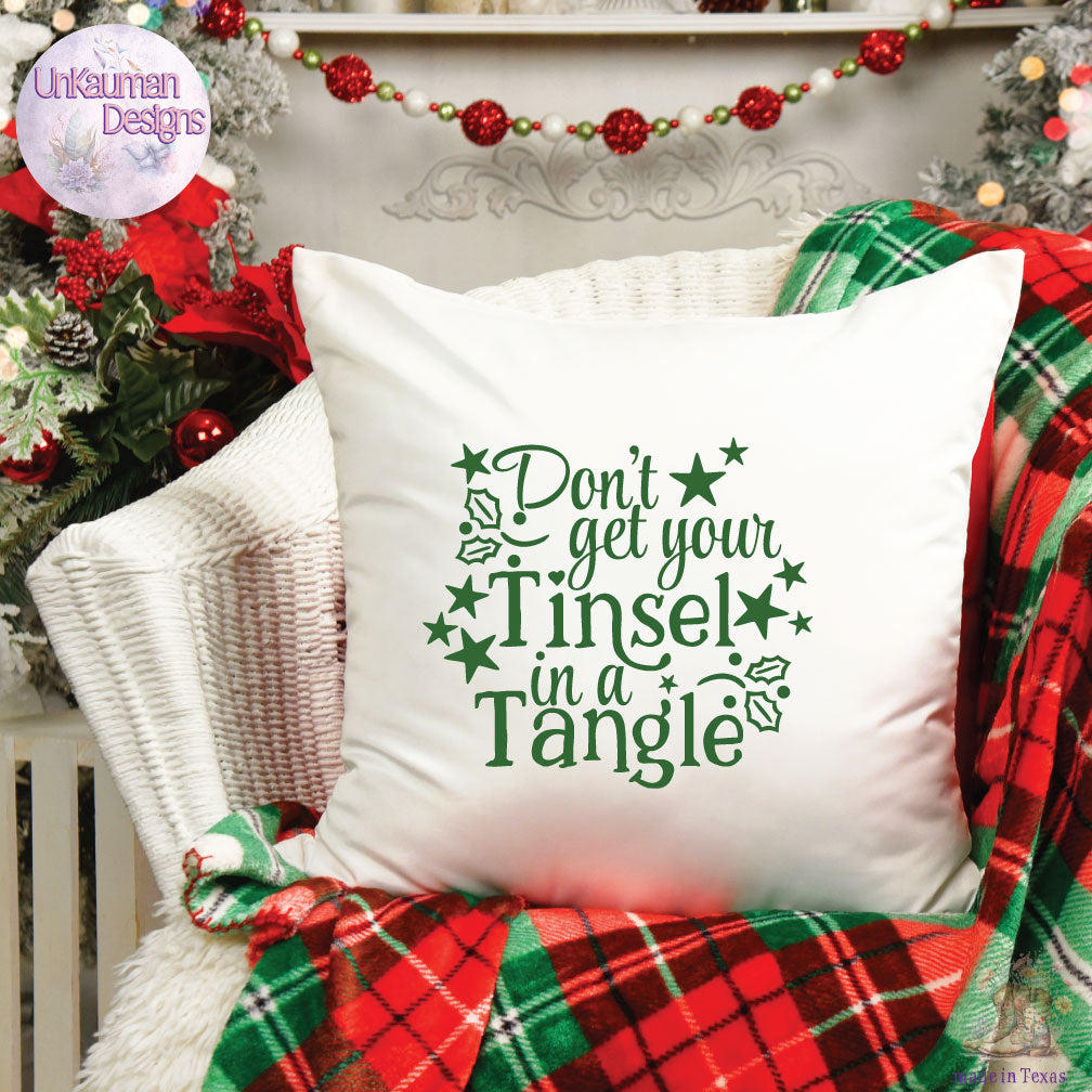 Christmas Don't get your Tinsel in a Tangle Iron On Vinyl Decal
