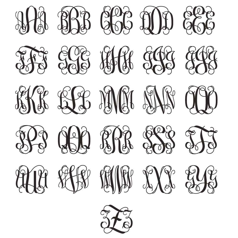 Personalized Vine Monogram Iron On Vinyl Decal