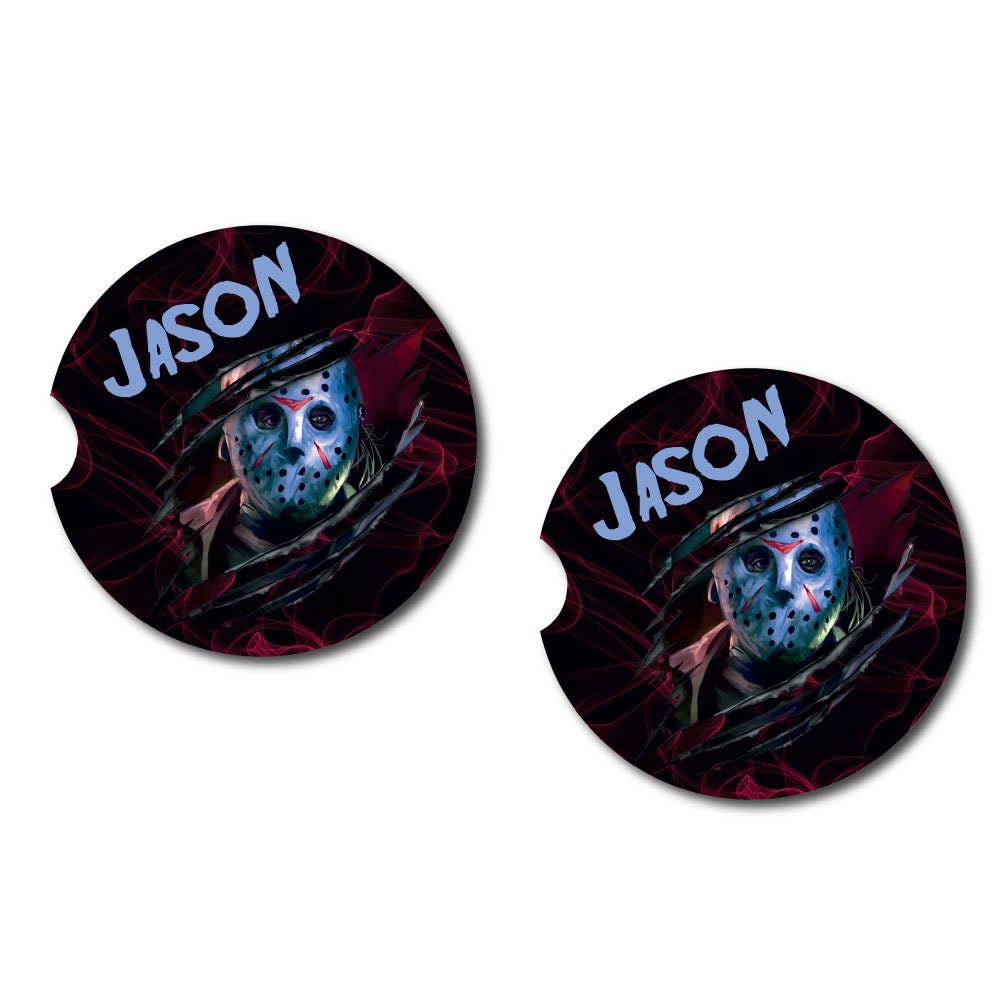 Horror Movie Characters Car Coasters | 4 Characters | Set of Two