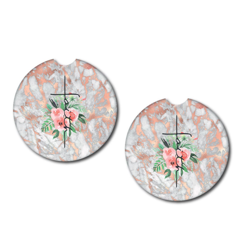 Christian Cross Car Coasters | Set of Two | 6 Designs