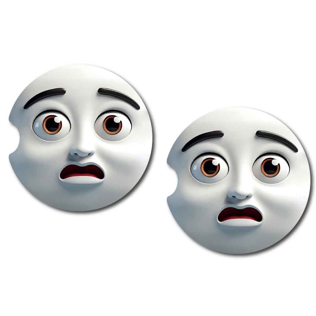 3D Faces Car Coasters | 8 Designs | Set of Two