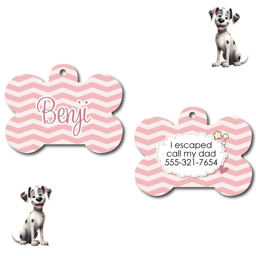 Personalized Pet I.D. Tag Chevron | Two Sided Tag