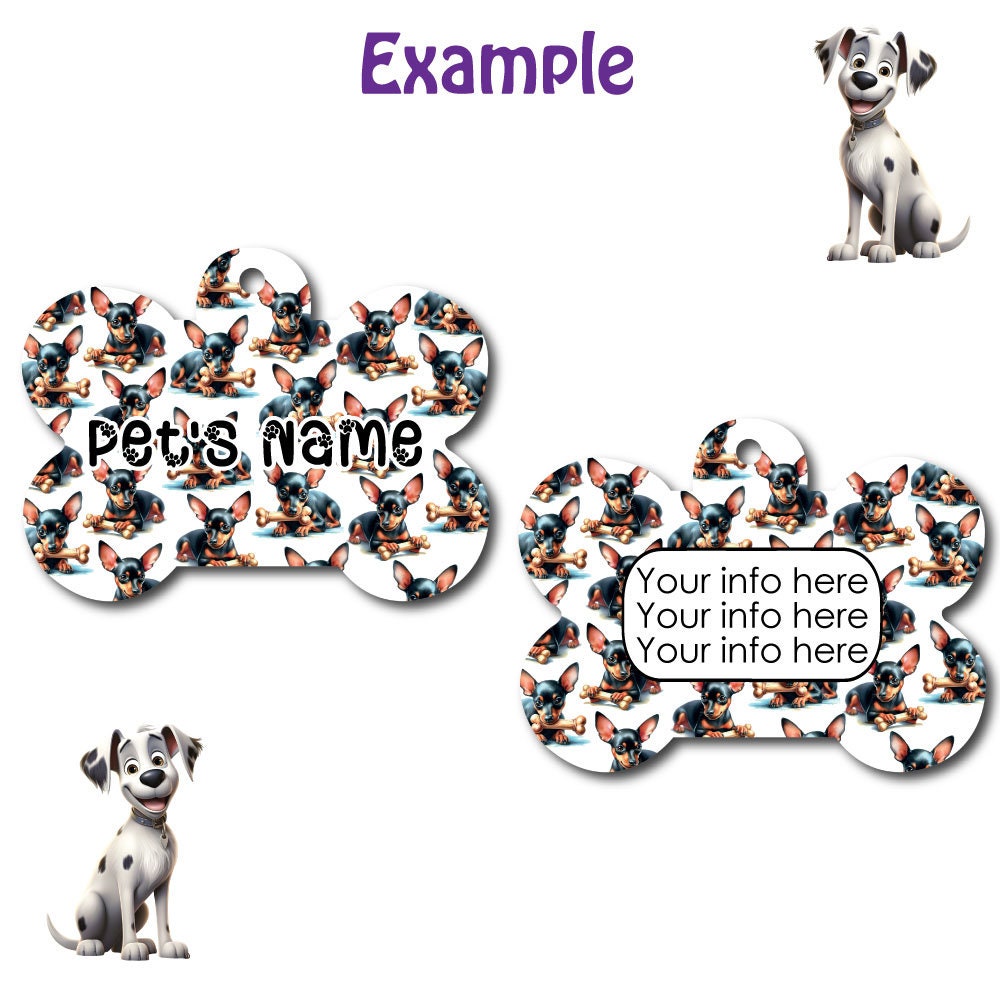 Personalized Pet I.D. Tag MinPin | Two Sided Tag