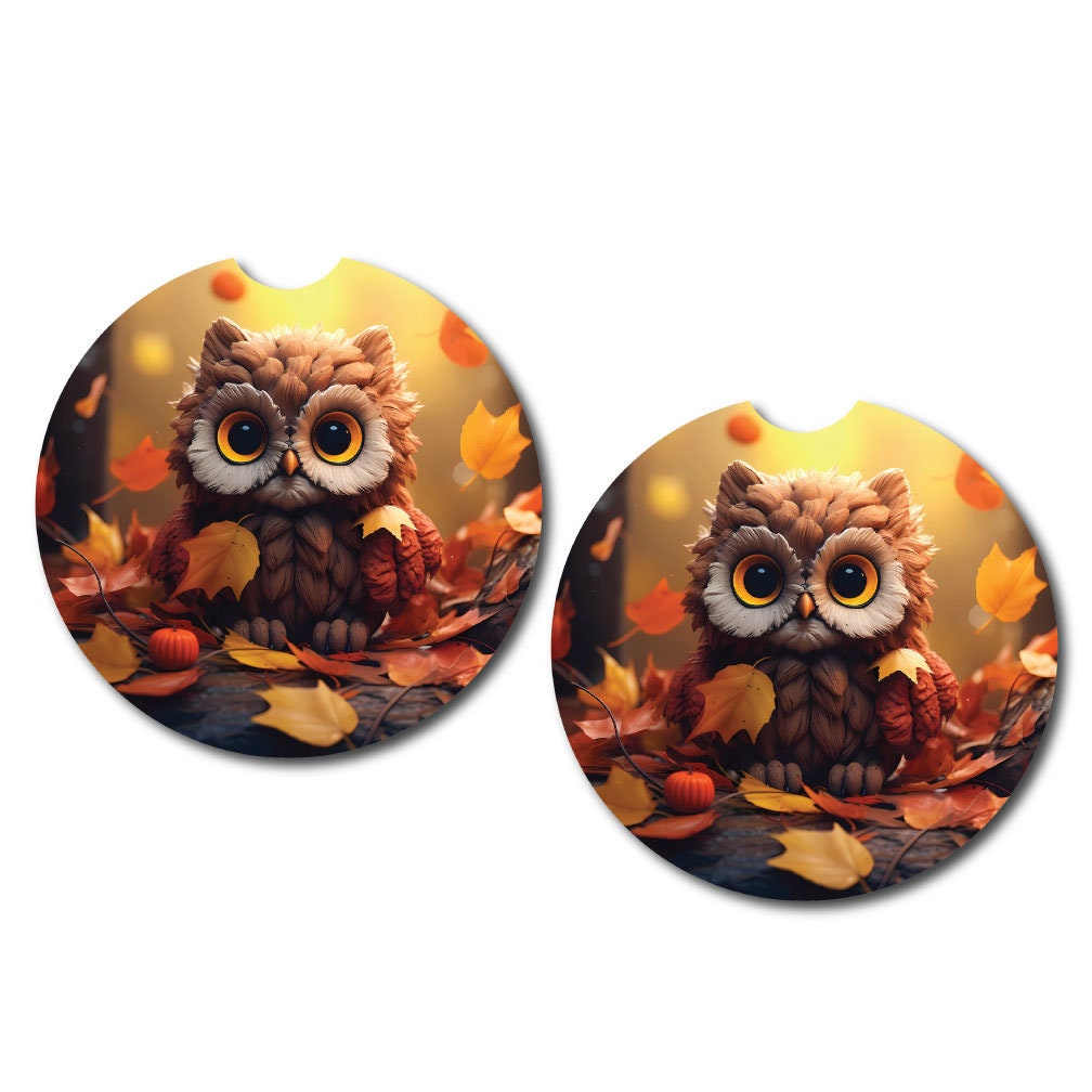 Owl Car Coasters | Set of Two