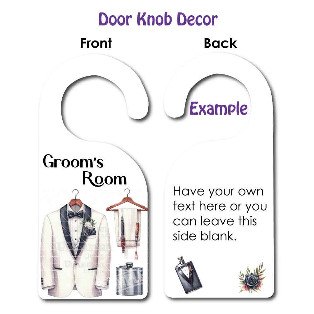 Groom's Room Door Knob Decor | 4 Tuxedos