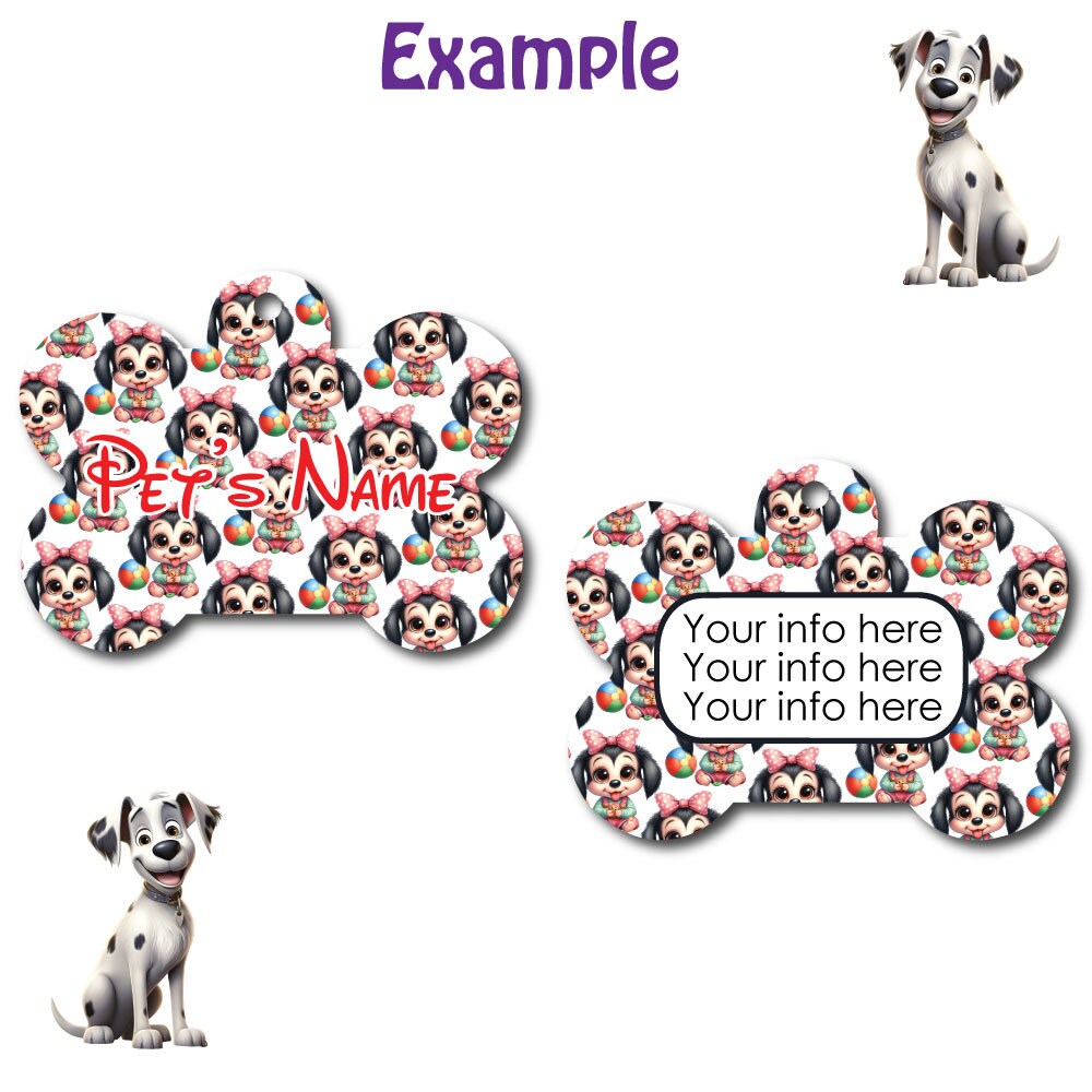 Personalized Pet I.D. Tag Baby Girl Goofy | Two Sided Tag