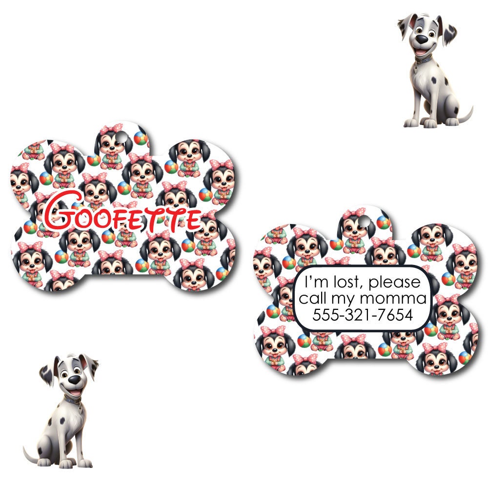 Personalized Pet I.D. Tag Baby Girl Goofy | Two Sided Tag