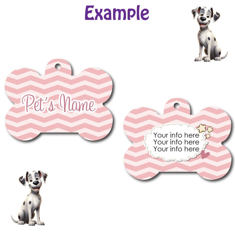 Personalized Pet I.D. Tag Chevron | Two Sided Tag