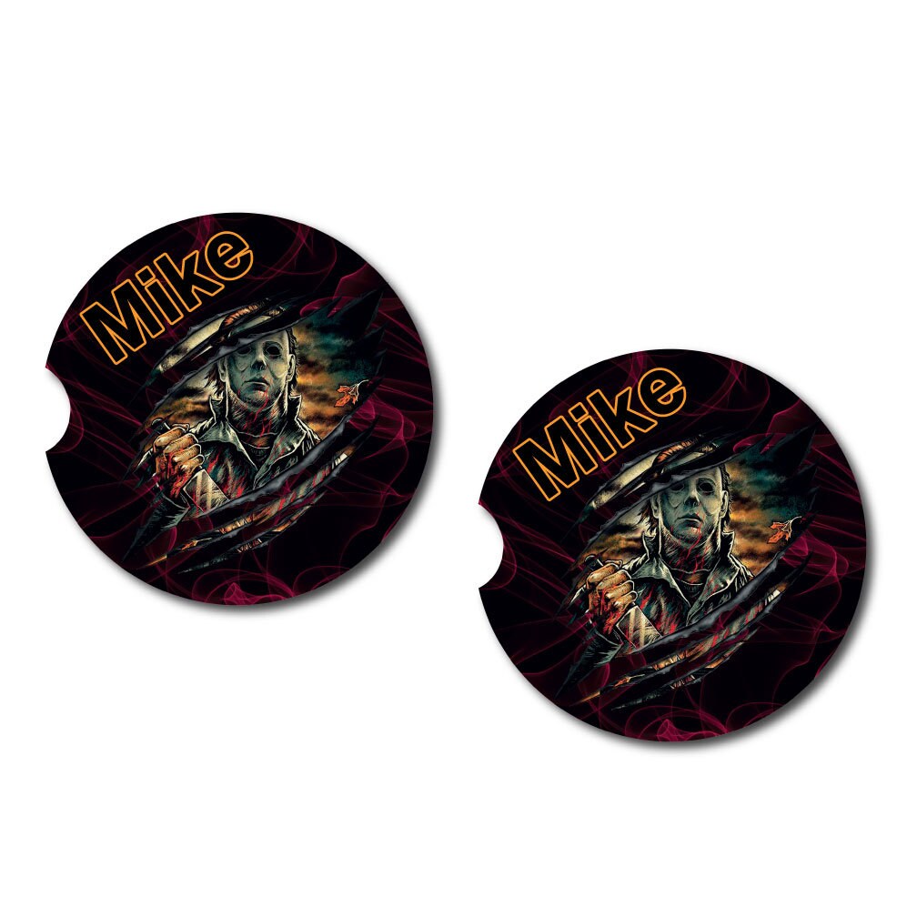 Horror Movie Characters Car Coasters | 4 Characters | Set of Two