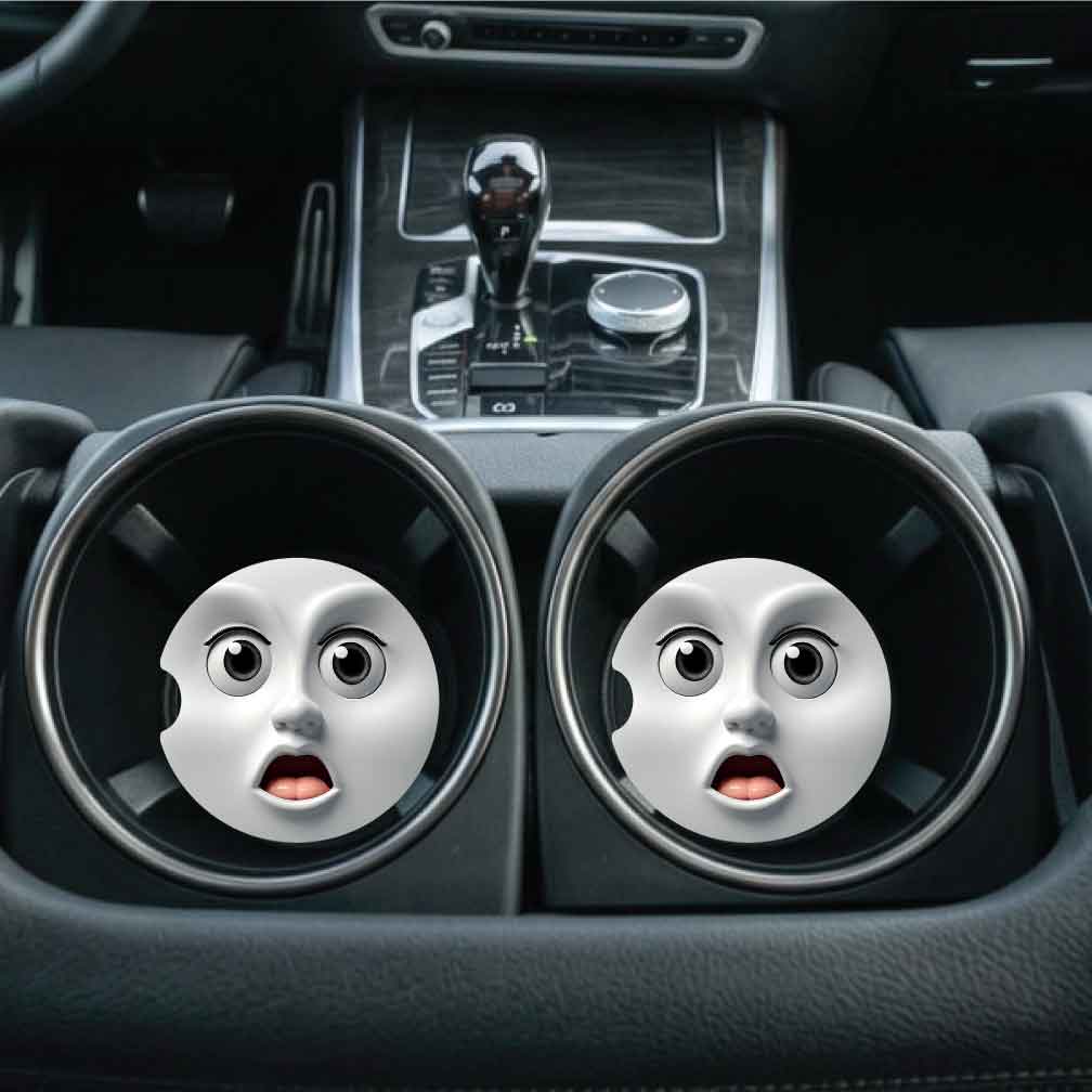 3D Faces Car Coasters | 8 Designs | Set of Two