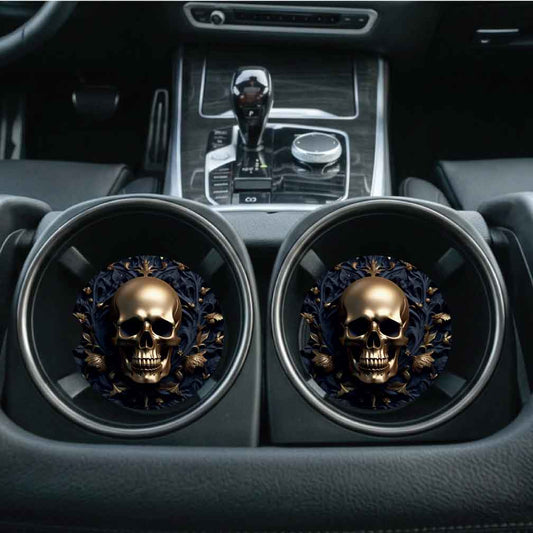 3D Look Skull Car Coasters | Set of Two | 6 Designs