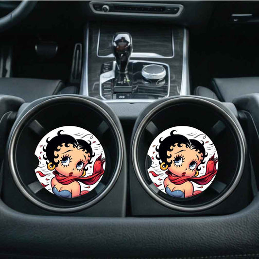Sporty Betty Car Coasters Set of Two