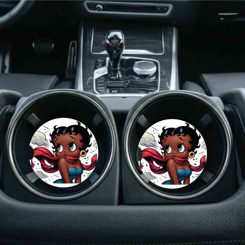 Sporty Betty Car Coasters | Set of Two