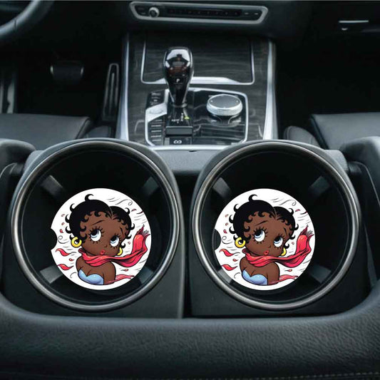 Wind Blown Betty Car Coasters | Set of Two