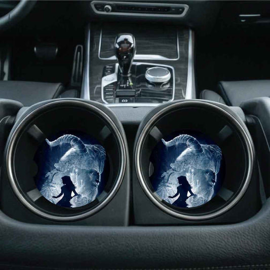 Beauty and The Glass Beast Car Coasters | Set of Two